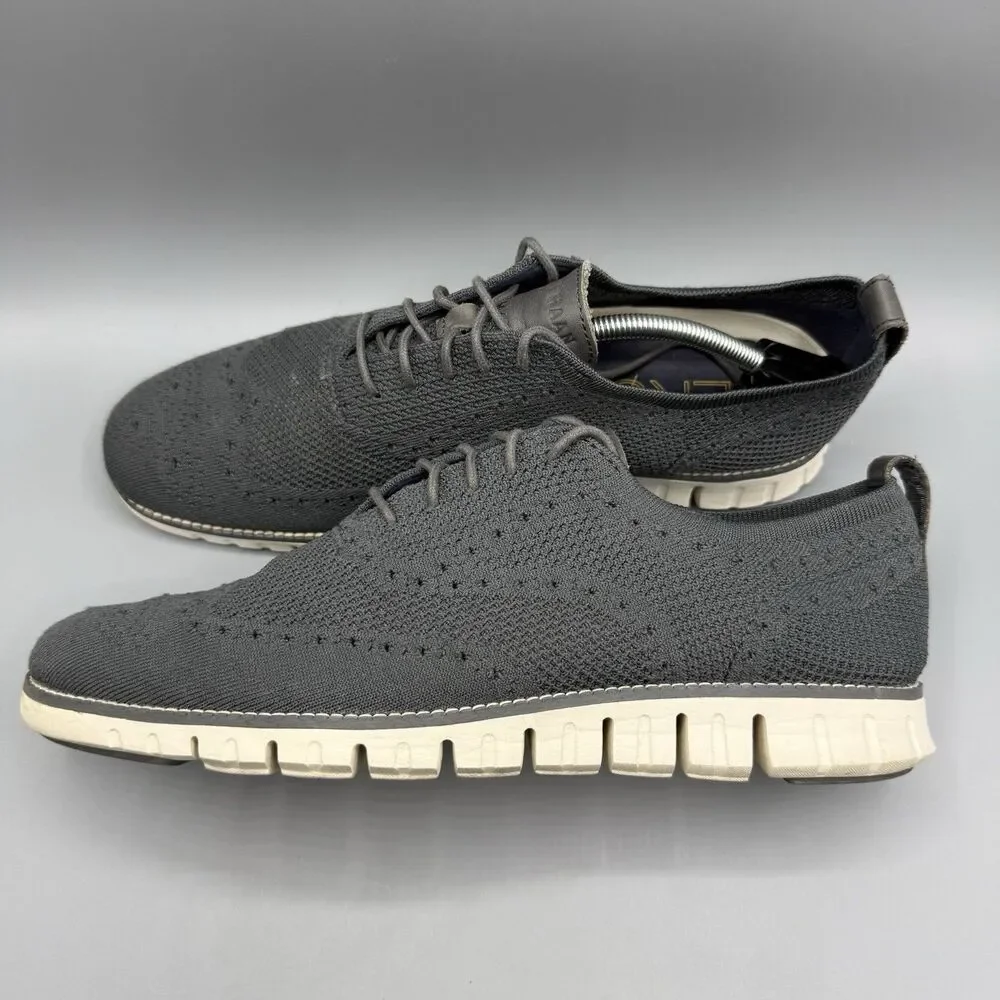 Cole Haan Zerogrand Stitchlite Gray Wingtip Oxfords Shoes Mens Size 12 M